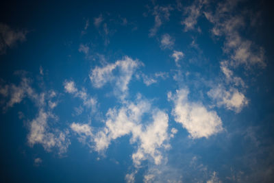 Low angle view of clouds in sky