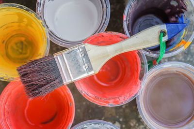 Close-up of paintbrushes