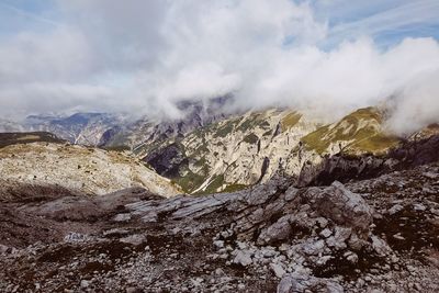 Scenic view of mountain range against sky