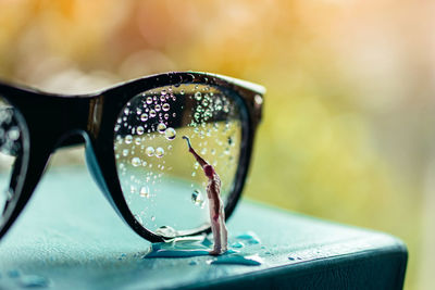 Close-up of raindrops on glass