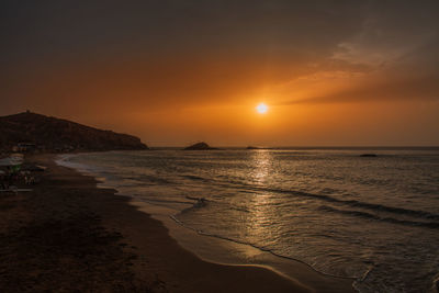 Sunset at in mediterranean sea