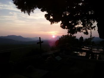 View of lake at sunset