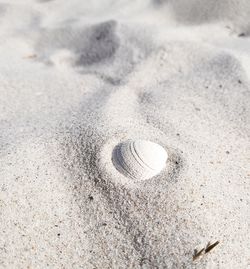 High angle view of sand on beach