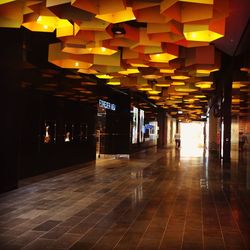 Underground walkway at night