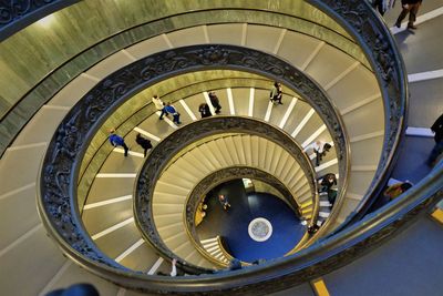 High angle view of spiral stairs