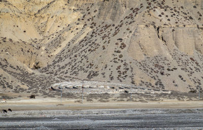 View of road passing through desert