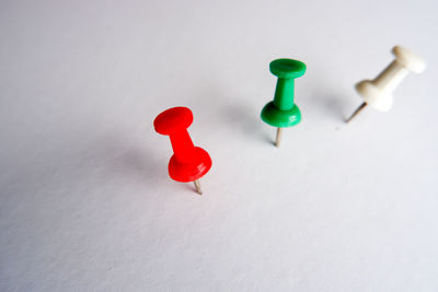 Close-up of toy against white background