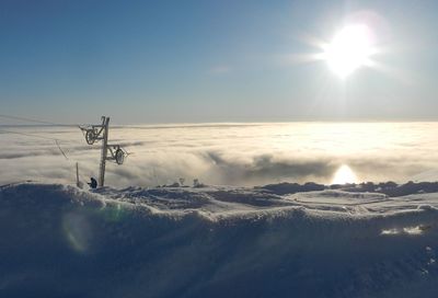 Sun shining through clouds