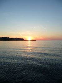 Scenic view of sea at sunset