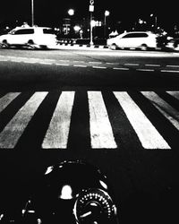 Text on road sign at night