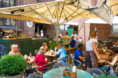 Group of people in restaurant