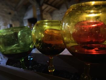 Close-up of wine glass on table