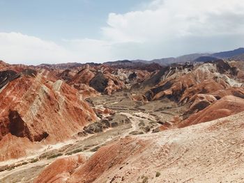 Scenic view of dramatic landscape against sky