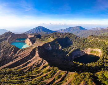 Scenic view of mountain range against sky