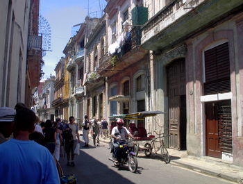 People on street in city