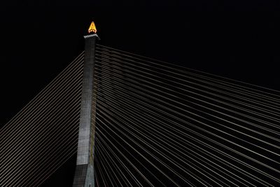 Low angle view of illuminated building at night