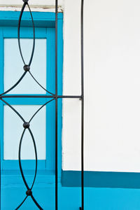 Close-up of window against blue sky