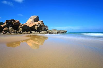 Rock formations on beach