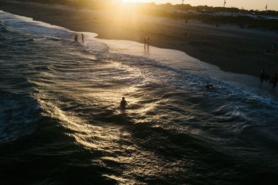 Scenic view of sunset over sea