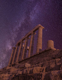 Low angle view of building at night