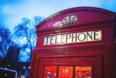 Low angle view of red wall