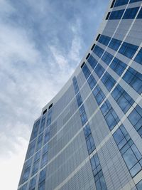 Low angle view of modern building against sky