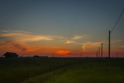 Scenic view of silhouette trees against sky during sunset