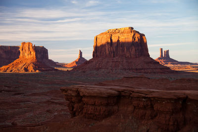 Idyllic shot of monument valley against sky