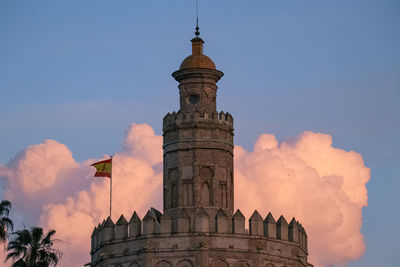 Low angle view of lighthouse against sky