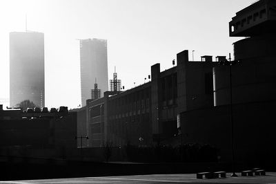 Modern building against clear sky