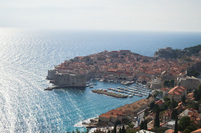 High angle view of sea