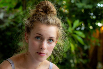 Close-up portrait of young woman