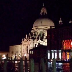 Exterior of temple at night