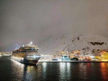 The aido sol cruise ship moored at honningsvag, norway.