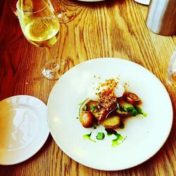 Close-up of food served in plate