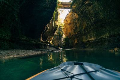 Scenic view of lake by mountain