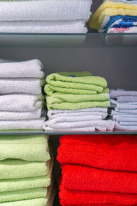 Close-up of towel on rack for sale