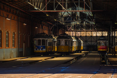 Low angle view of train at railroad station