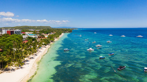 Sandy beach and tropical sea. panglao island, philippines.