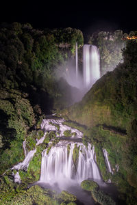 Scenic view of waterfall