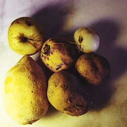 High angle view of fruits on table