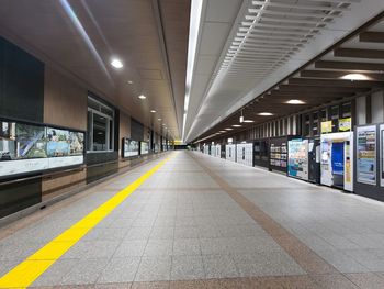 Illuminated subway station