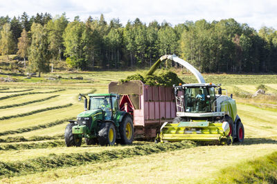 Tractor on agricultural field