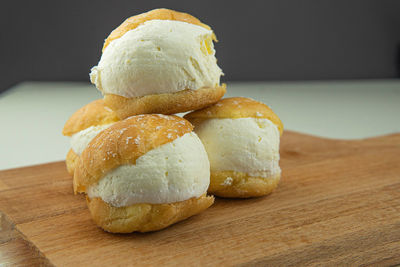 Close-up of dessert on table