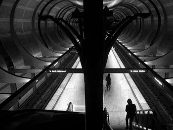 Low angle view of escalator