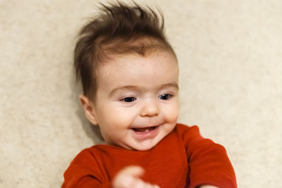 Portrait of cute boy smiling