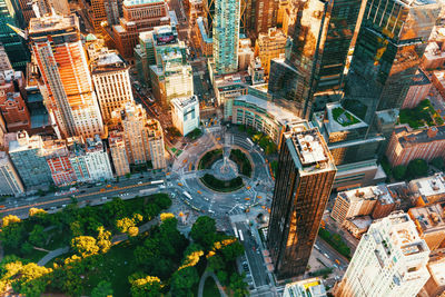 Aerial view of buildings in city