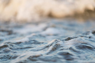 Close-up of wave on shore