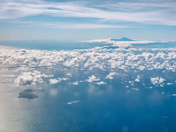 Aerial view of sea against sky