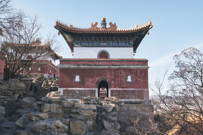 Low angle view of structure at summer palace in china